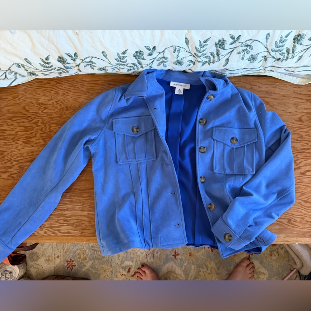 Suede Cobalt Blue Women's Jacket
